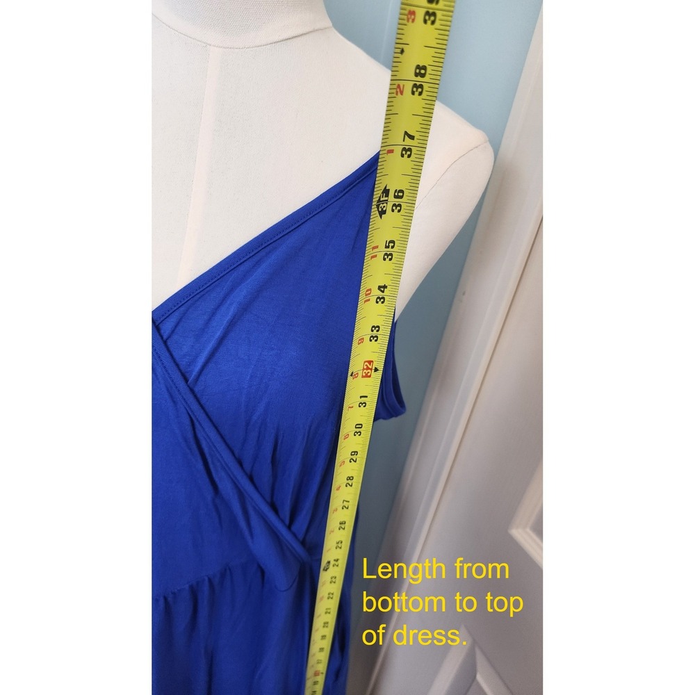 NWT WEACZZY Womens XL Sleeveless Dress Wrap Dress Sundress Blue V-Neck Pockets - Picture 3 of 8